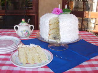 Coconut Layer Cake With Lemon Filling and Marshmallow-Like Frost