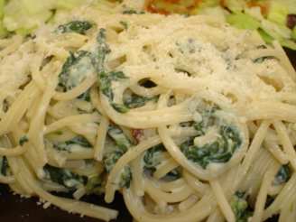 Herb Cheese and Spinach Sauce With Pasta