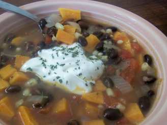 Black Bean and  Sweet Potato Soup