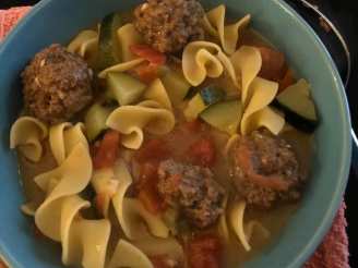 Zesty Meatball Noodle Soup