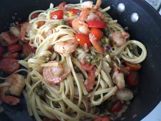 Spaghetti With Shrimp, Capers and Garlic