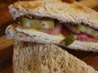 Cheddar Sandwiches With Quick Pickles and Honey Mustard