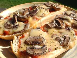 Mushroom-Gouda French Bread Pizzas