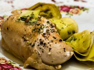 Braised Greek Chicken and Artichokes