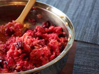 Beet Risotto With Walnuts and Gorgonzola Cheese