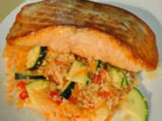 Salmon With Couscous Vegetable Salad