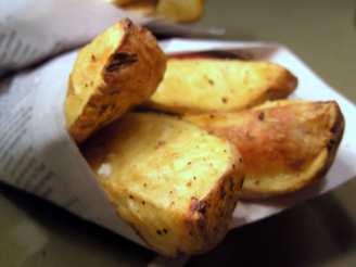 Easy Low Fat Oven Roasted Peppered Potato Wedges