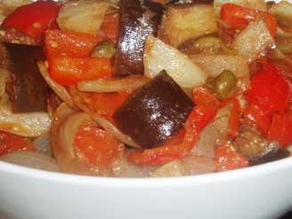 Roasted French Vegetables in Hot Balsamic and Olive Oil Dressing