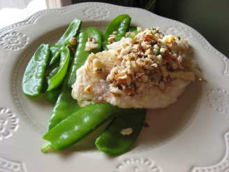 Pan Seared Tilapia With Almond Browned Butter and Snow Peas
