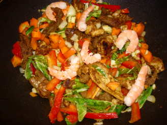 Beef , Prawn and Chicken Curried Noodles