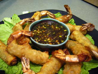 Crunchy Shrimp Wontons With Green-Onion Dipping Sauce