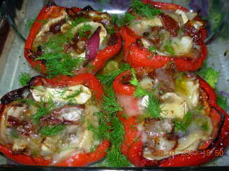French Stuffed Red Bell Peppers With Fennel and Goat's Cheese