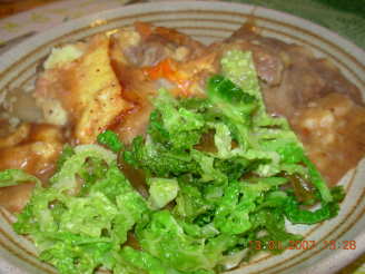 Stir-Fried Savoy Cabbage and Confit D' Oignon-Onion Marmalade
