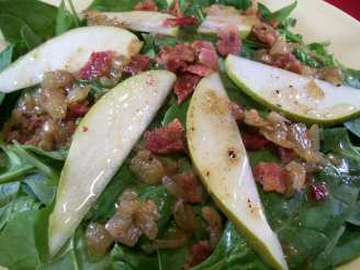 Warm Spinach and Pear Salad With Bacon Dressing