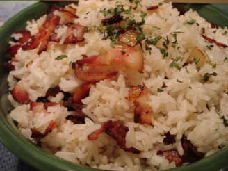 Rice Cooker Bacon and Onion Rice