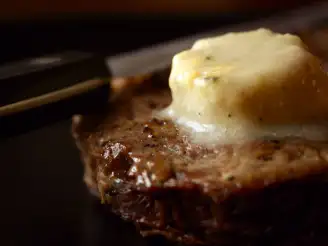 Strip Steak With Stilton-Port Butter