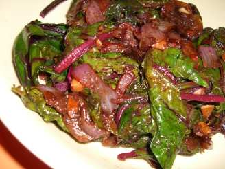 Beet Greens With Caramelized Onions