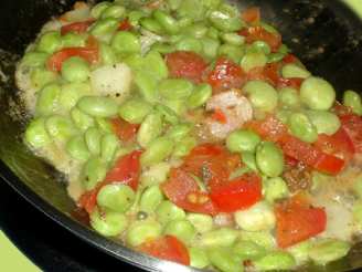 Baby Lima Beans With Tomatoes and Sage