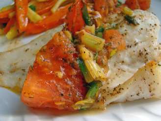 Grilled Halibut Fillets With Tomato and Dill