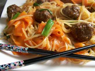 Asian Meatballs With Rice Noodles