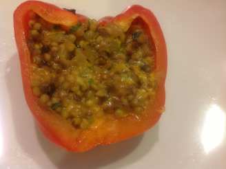 Couscous Stuffed Bell Peppers for the Barbecue (Vegetarian)