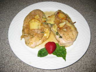 Baked Garlic, Basil and Camembert Stuffed Chicken Breasts