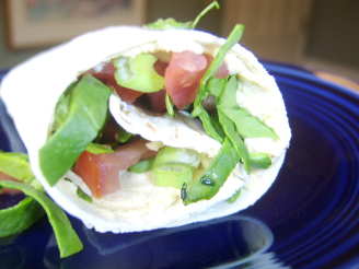 Hummus Wrap With Tomatoes and Spinach
