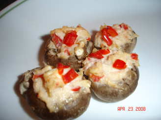 Light Cheesy Crab Stuffed Mushrooms
