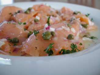 Smoked Salmon Carpaccio With Extra Virgin Olive Oil and Lemon