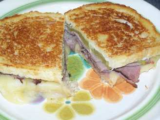 Grilled Roast Beef and Melted  Pepper Jack Cheese Sandwich