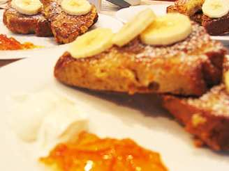 Banana Bread French Toast With Crème Fraîche