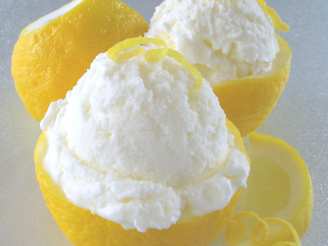 Lemon Sorbet in Lemon Cups