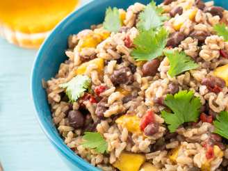 Spicy Black Beans and Rice With Mangoes (Crock Pot)