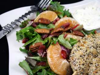 Mixed Green Salad With Oranges, Dried Cranberries and Pecans