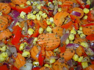 Sauteed Corn, Carrots, Onion, and Red Bell Pepper