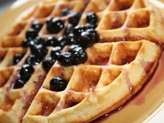 Lemon Belgian Waffles With Berry Syrup