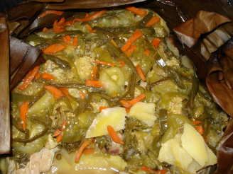 Slow Cooked Chicken With Tomatillos, Potatoes, Jalapenos and Fre