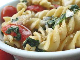 Penne With Spinach and Asiago Cheese
