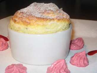 Hot Passionfruit Souffle With Raspberry Cream
