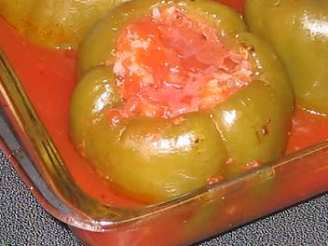 Stuffed Green Bell Peppers With Clamato