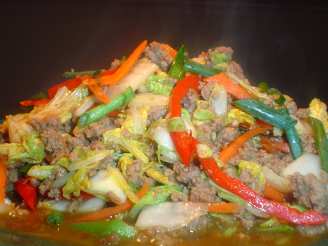 Colorful Mongolian Beef Stir Fry