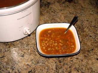 Tepary Bean and Turkey Bacon Soup for a 2.5 Quart Crock Pot
