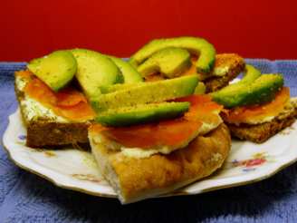 Goat's Cheese, Avocado and Smoked Salmon Sandwiches