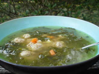 Minestra (Escarole and Little Meatballs Soup)