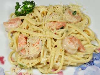 Spicy & Creamy Low Fat Shrimp Pasta
