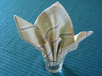 Serviette/Napkin Folding, Fleur De Lis in a Glass Version2
