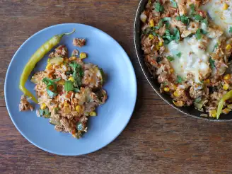 Mexi Ground Beef-Rice Skillet