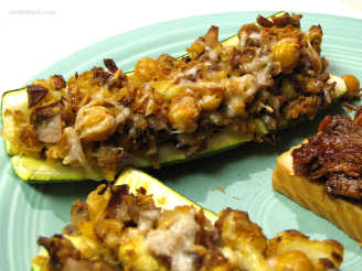 Zucchini With Chickpea and Mushroom Stuffing