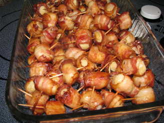 Spicy Ketchup Glazed Bacon-Wrapped Water Chestnuts