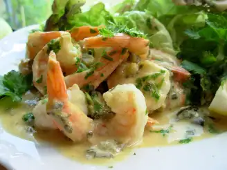 Warm Lemon, Lime and Lovage Prawns With Pineau Des Charentes